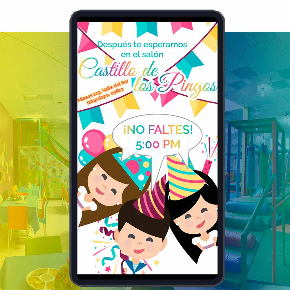Video Invitación Digital de Niños Turqueza para Comunión, Bautizo, Presentación