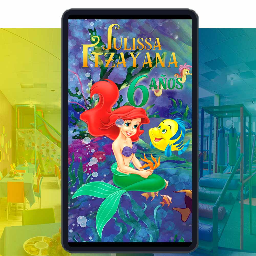 Video Invitación Digital de La Sirenita para Cumpleaños