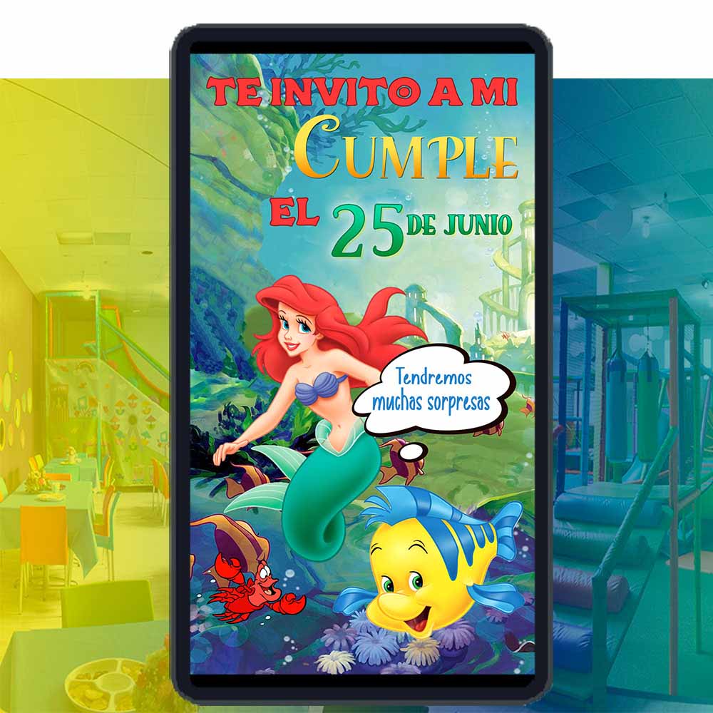 Video Invitación Digital de La Sirenita para Cumpleaños