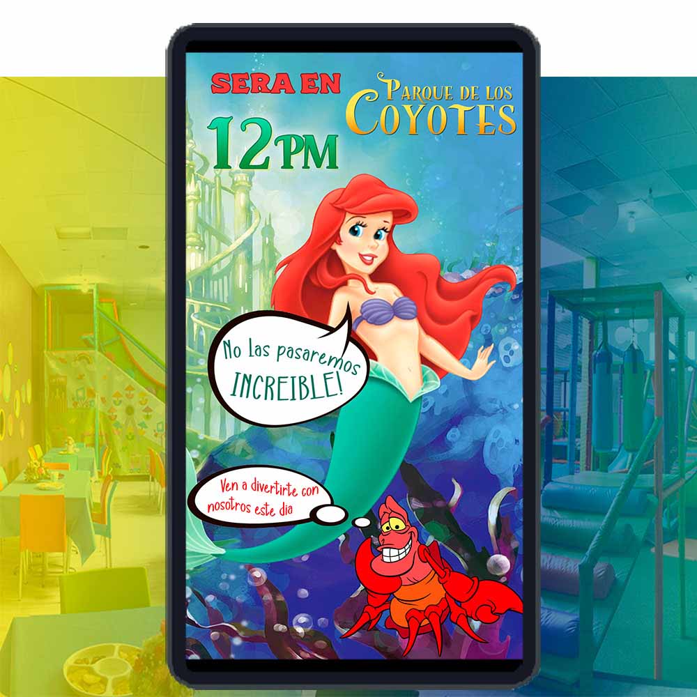 Video Invitación Digital de La Sirenita para Cumpleaños