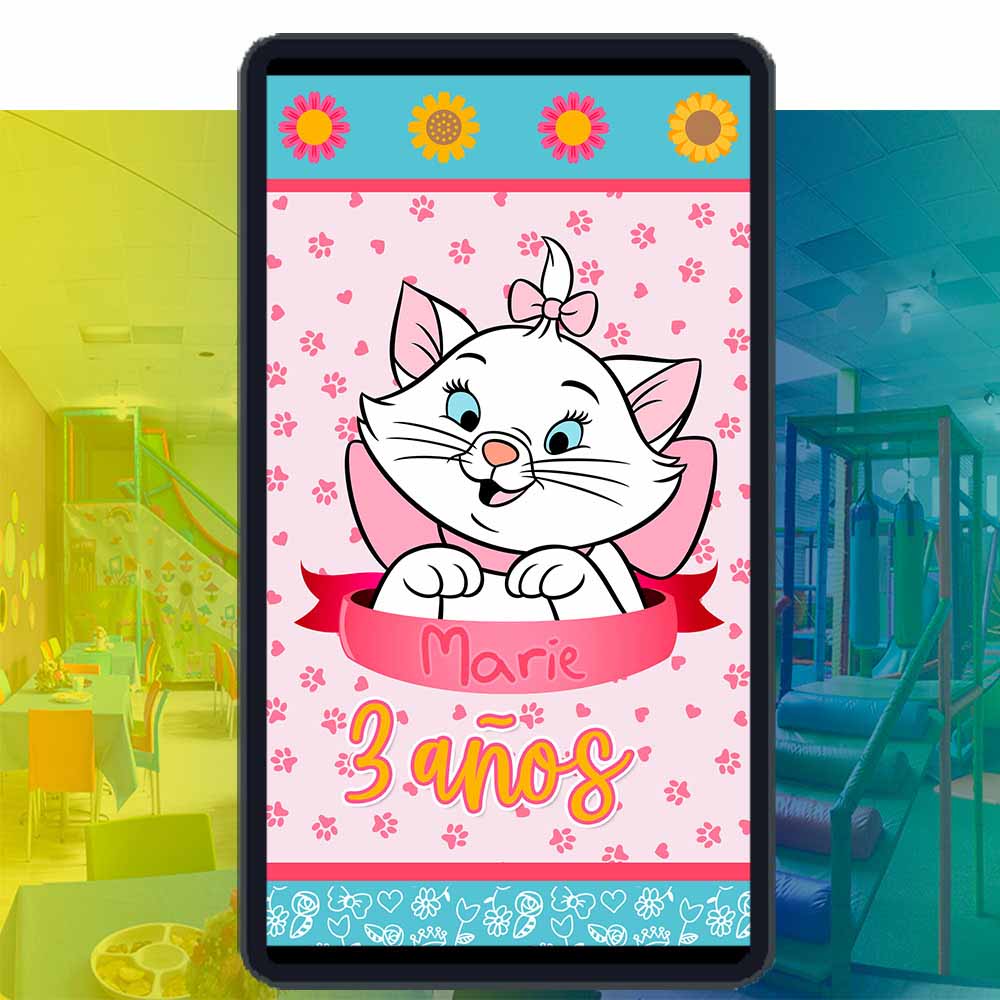 Video Invitación Digital de Marie Los Aristogatos para Cumpleaños