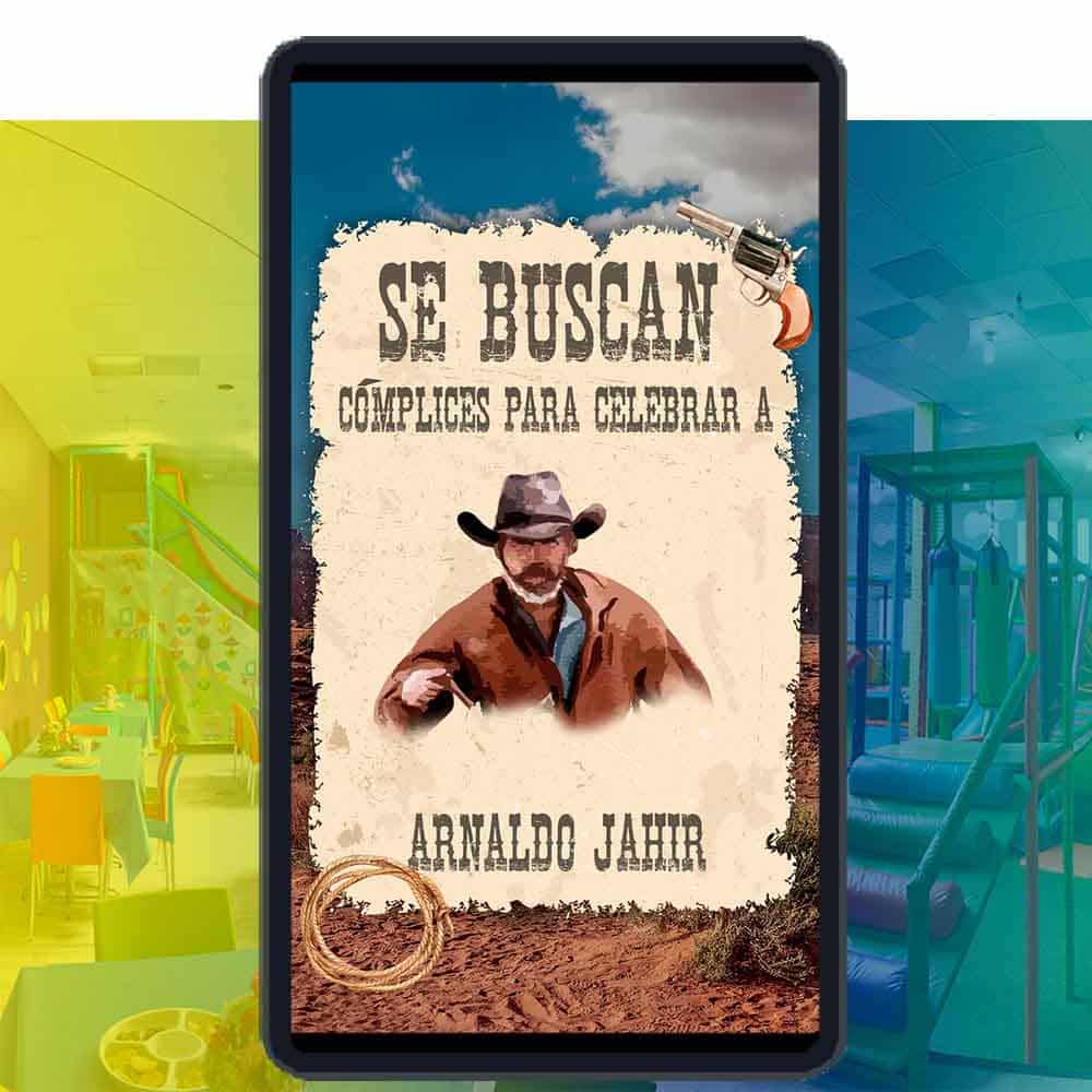 Video Invitación Digital de Vaquero del Oeste para Cumpleaños