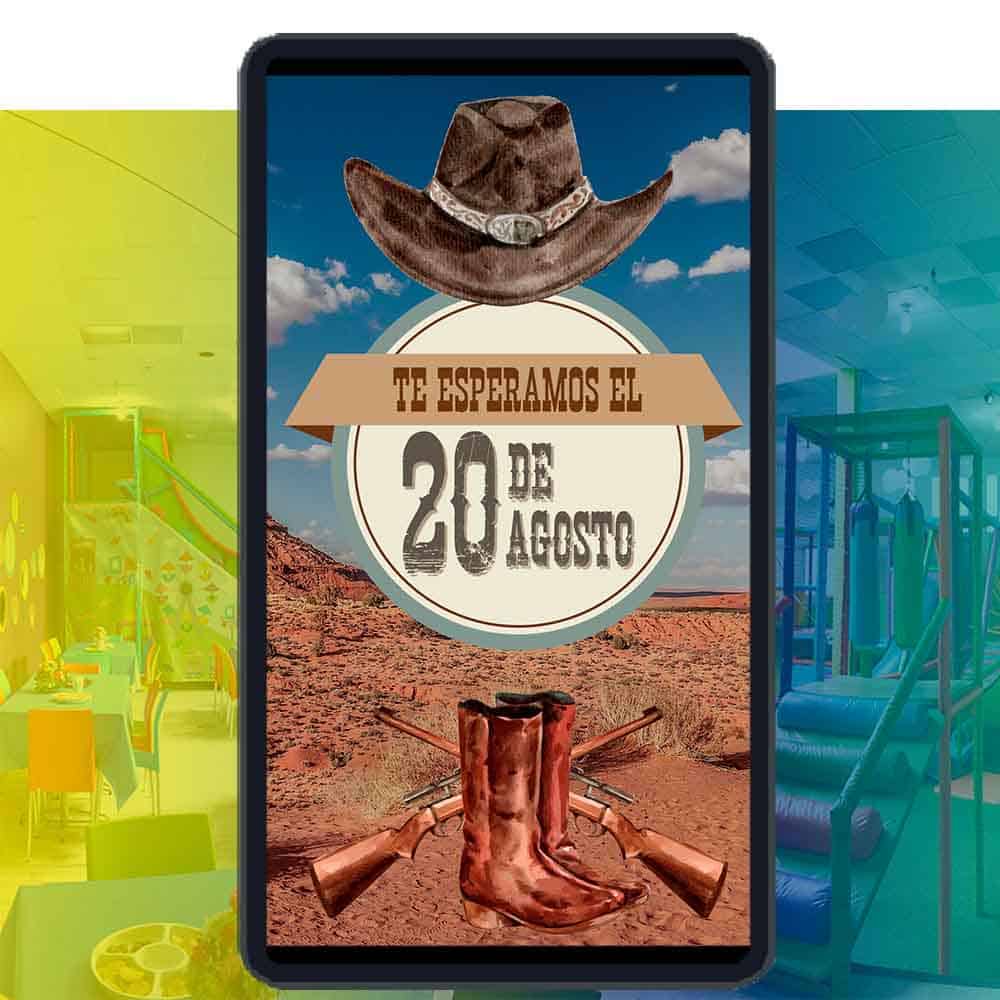 Video Invitación Digital de Vaquero del Oeste para Cumpleaños