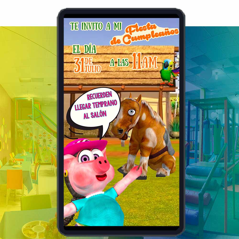 Video Invitación Digital de La Granja de Zenón para Cumpleaños