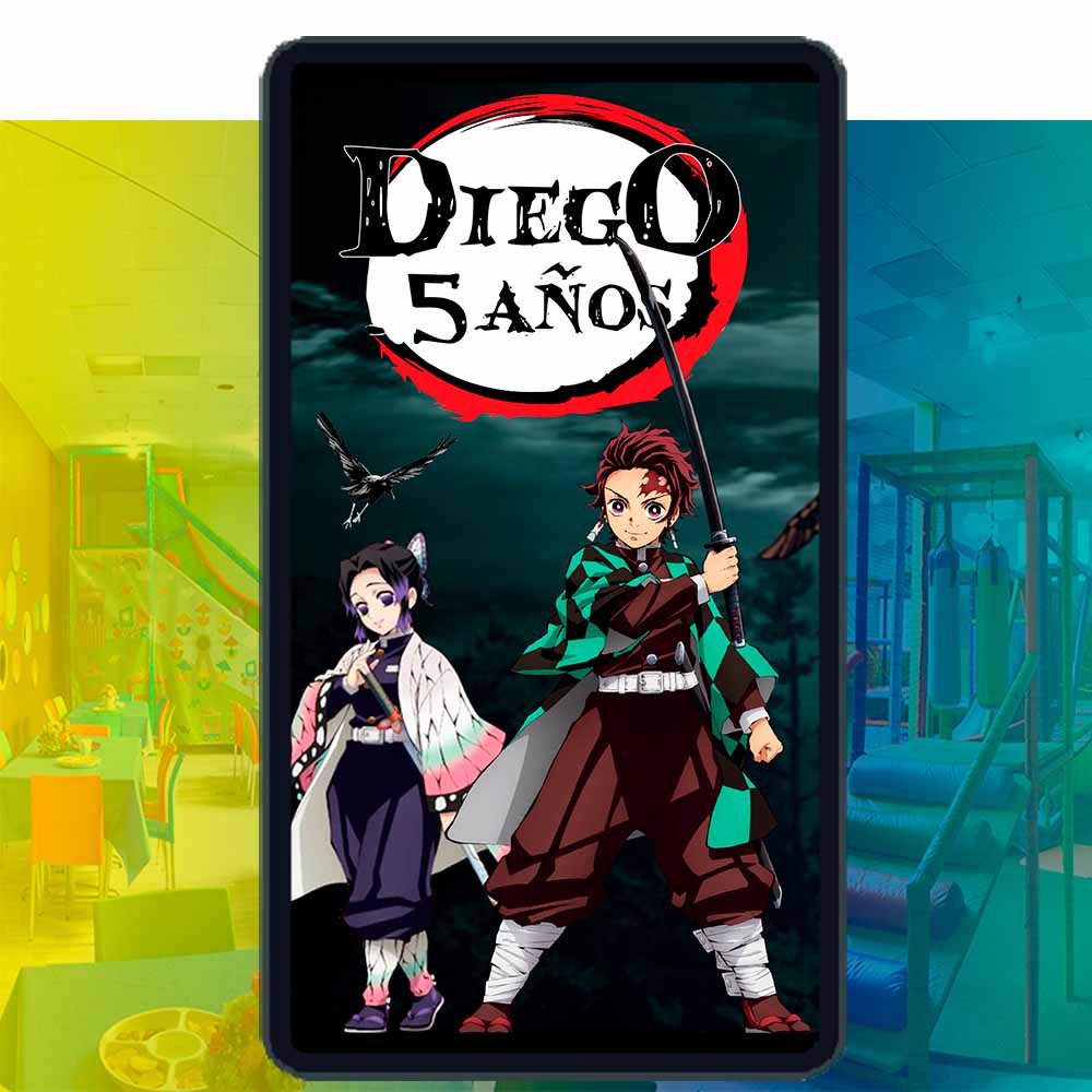 Es momento de sorprender a tus invitados con esta video invitación digital web de demon slayer para cumpleaños, sin o con botones interactivos en la invitación digital.