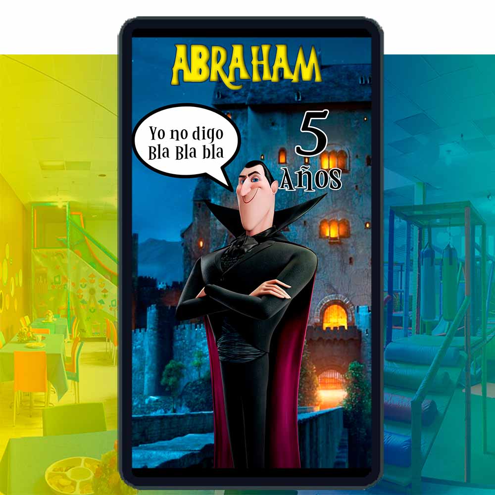 Es momento de sorprender a tus invitados con esta video invitación digital web de hotel transylvania para cumpleaños, sin o con botones interactivos en la invitación digital.