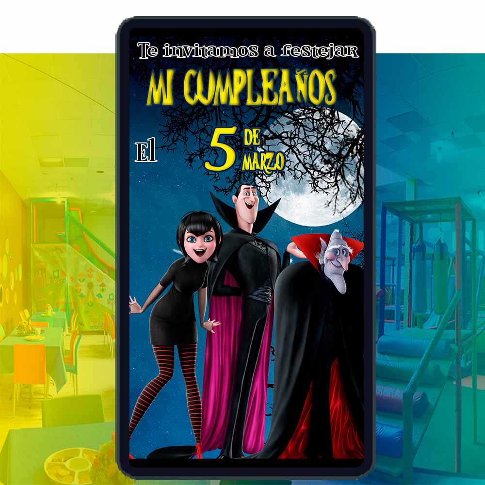 Es momento de sorprender a tus invitados con esta video invitación digital web de hotel transylvania para cumpleaños, sin o con botones interactivos en la invitación digital.