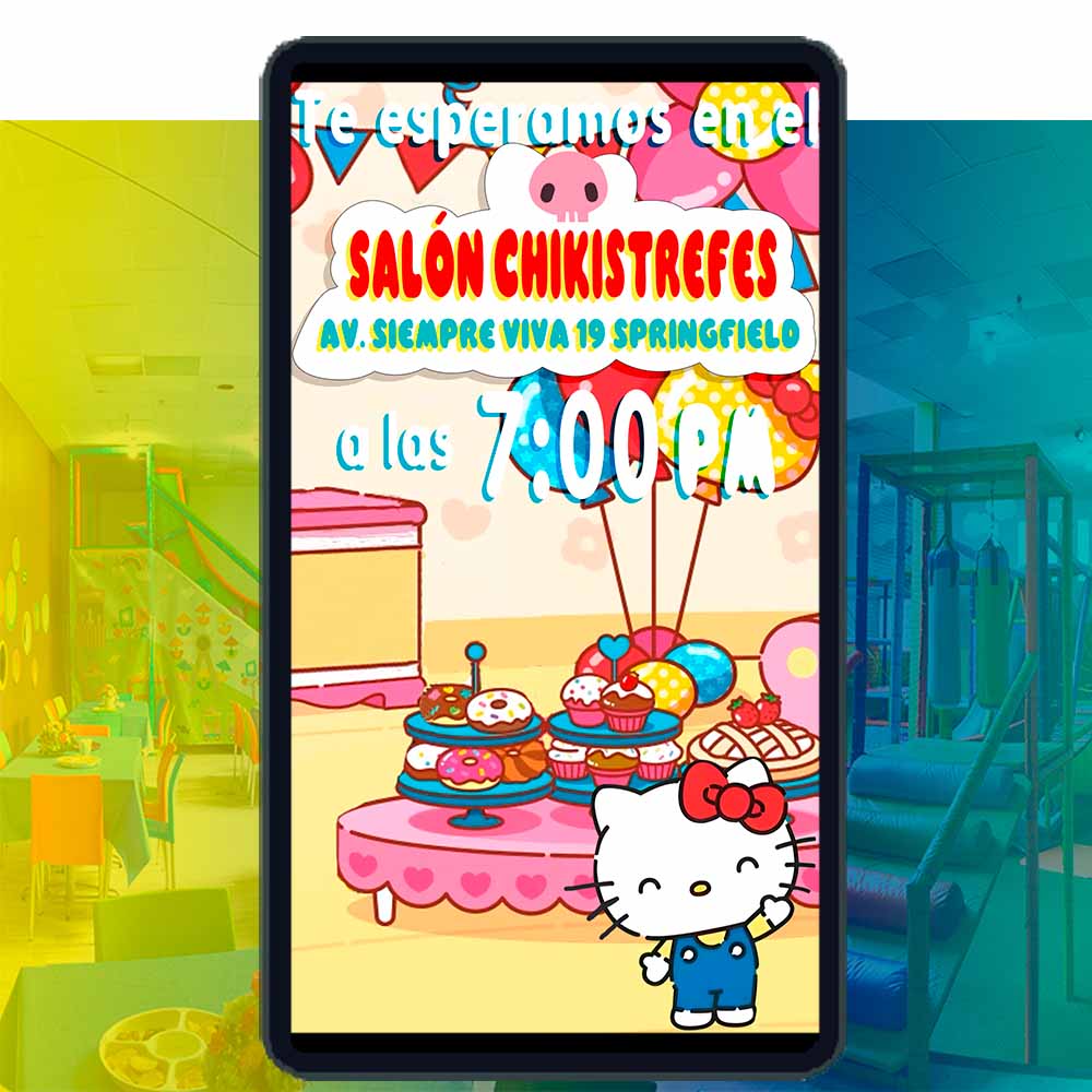 Es momento de sorprender a tus invitados con esta video invitación digital web de kuromi de hello kitty y sus amigos para cumpleaños, sin o con botones interactivos en la invitación digital.