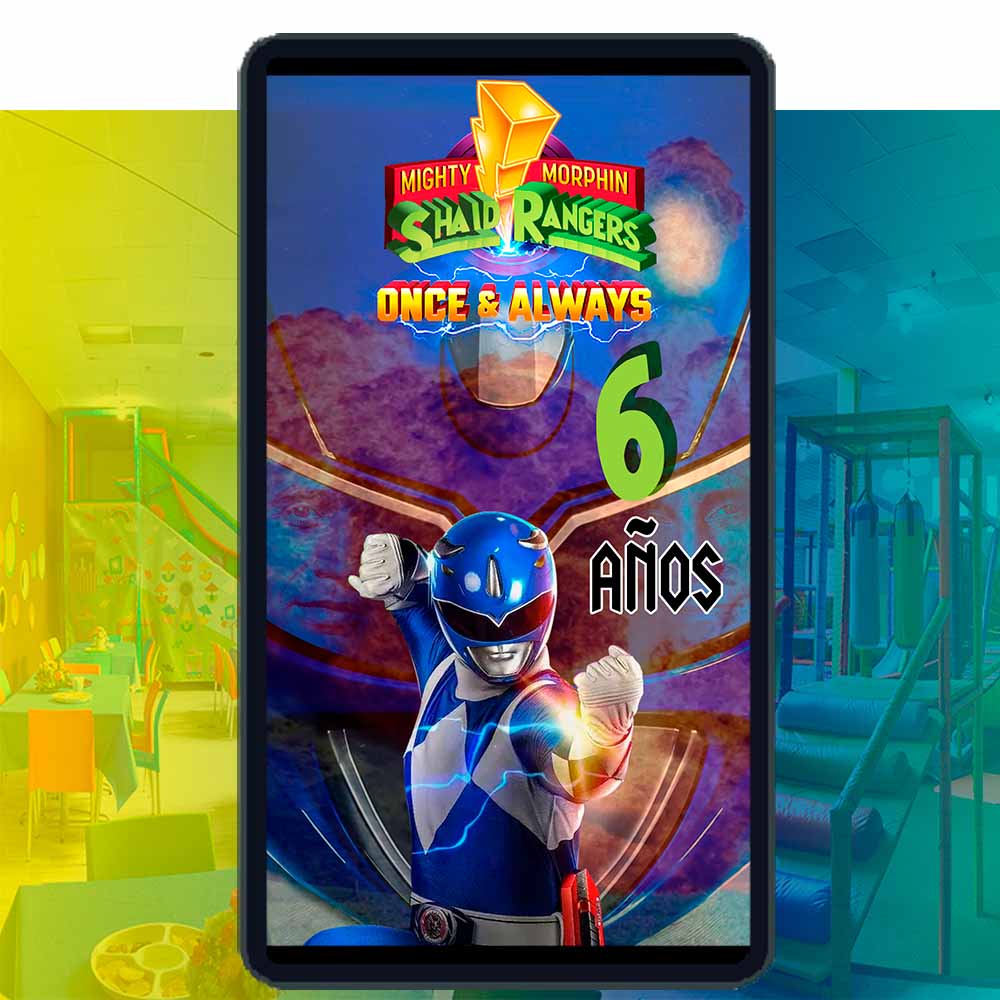 Es momento de sorprender a tus invitados con esta video invitación digital web de power rangers azul para cumpleaños, sin o con botones interactivos en la invitación digital.