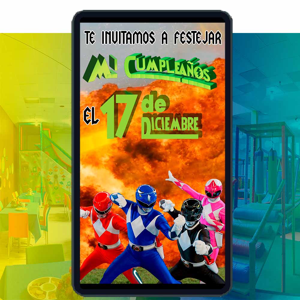 Es momento de sorprender a tus invitados con esta video invitación digital web de power rangers azul para cumpleaños, sin o con botones interactivos en la invitación digital.