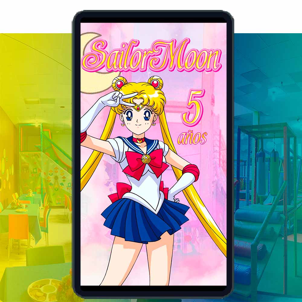 Es momento de sorprender a tus invitados con esta video invitación digital web de sailor moon para cumpleaños, sin o con botones interactivos en la invitación digital.