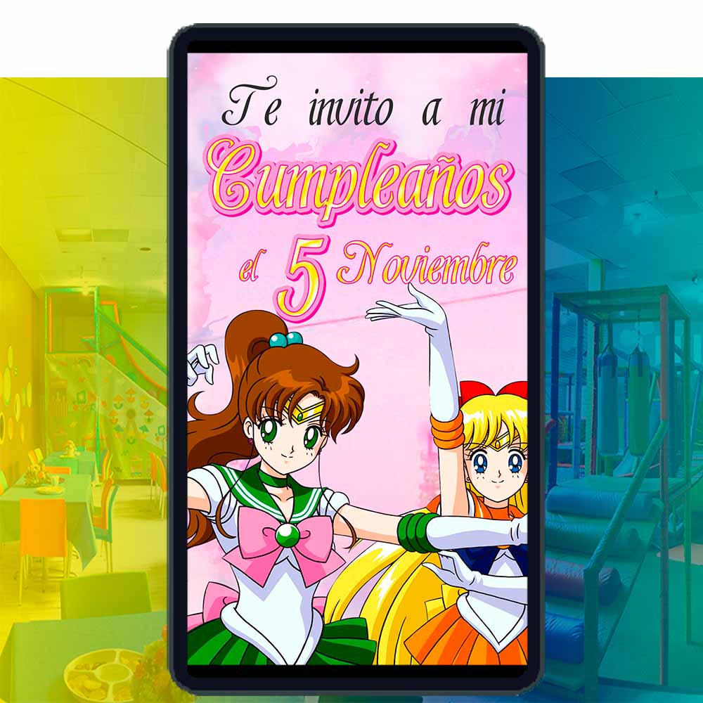 Es momento de sorprender a tus invitados con esta video invitación digital web de sailor moon para cumpleaños, sin o con botones interactivos en la invitación digital.