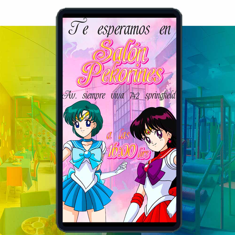 Es momento de sorprender a tus invitados con esta video invitación digital web de sailor moon para cumpleaños, sin o con botones interactivos en la invitación digital.
