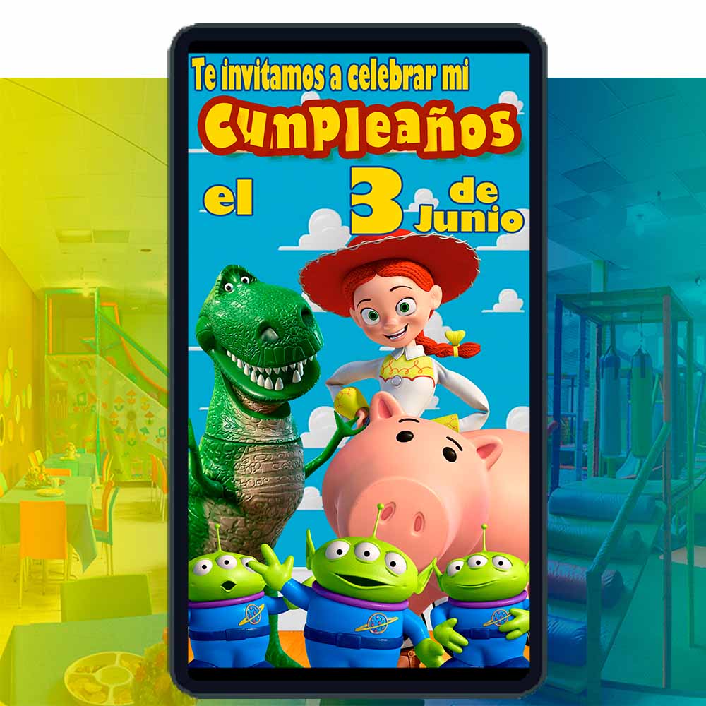 Es momento de sorprender a tus invitados con esta video invitación digital web de jessie de toy story 2 para cumpleaños, sin o con botones interactivos en la invitación digital.
