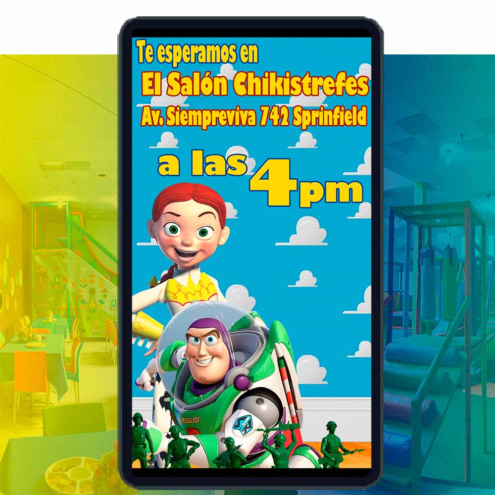 Es momento de sorprender a tus invitados con esta video invitación digital web de jessie de toy story 2 para cumpleaños, sin o con botones interactivos en la invitación digital.