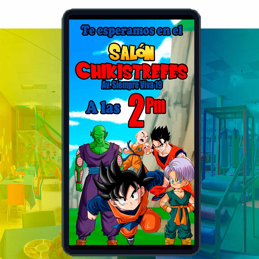 Es momento de sorprender a tus invitados con esta video invitación digital web de dragon ball z para cumpleaños, sin o con botones interactivos en la invitación digital.
