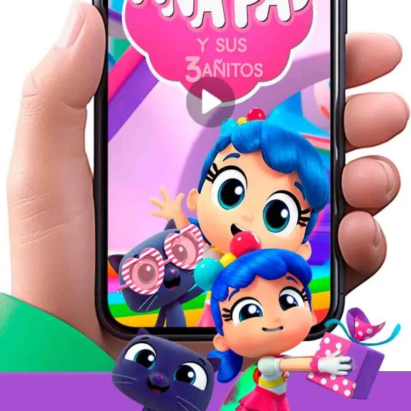 Video Invitación Digital de Vera y El Reino Arcoíris con Botones Interactivos RSVP
