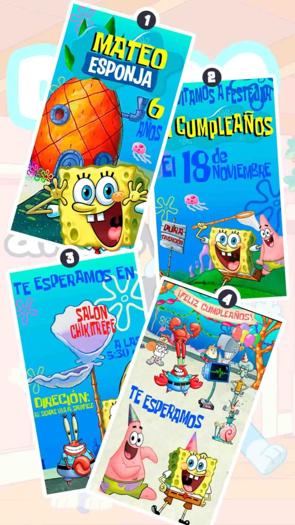 Adquiere hoy esta magnifica invitación en video de Bob Esponja, soprede a tus invitados con esta magnifica videoinvitación digital.