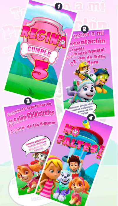 Adquiere hoy esta magnifica invitación en video de Paw Patrol de Sky y Everest, soprede a tus invitados con esta magnifica videoinvitación digital.