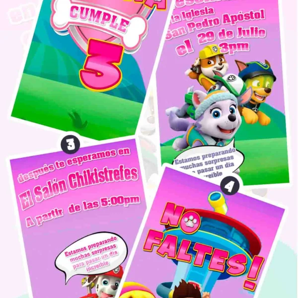 Adquiere hoy esta magnifica invitación en video de Paw Patrol de Sky y Everest, soprede a tus invitados con esta magnifica videoinvitación digital.