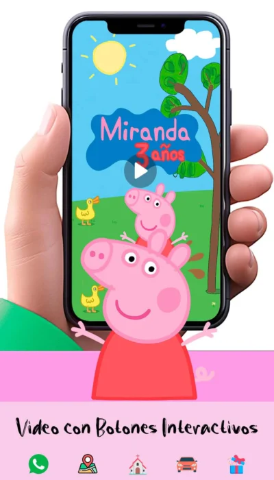 Adquiere hoy esta magnifica invitación en video de Peppa Pig, soprede a tus invitados con esta magnifica videoinvitación digital.