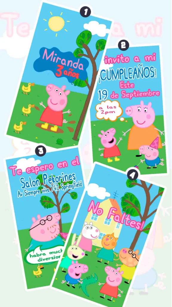 Adquiere hoy esta magnifica invitación en video de Peppa Pig, soprede a tus invitados con esta magnifica videoinvitación digital.