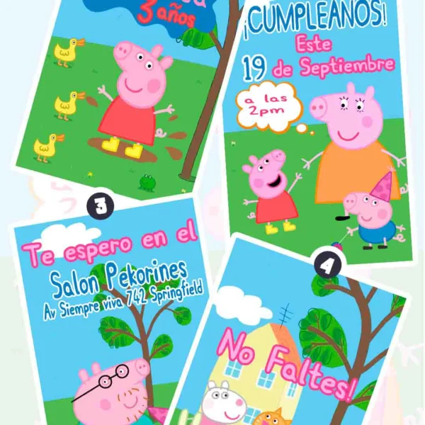 Adquiere hoy esta magnifica invitación en video de Peppa Pig, soprede a tus invitados con esta magnifica videoinvitación digital.