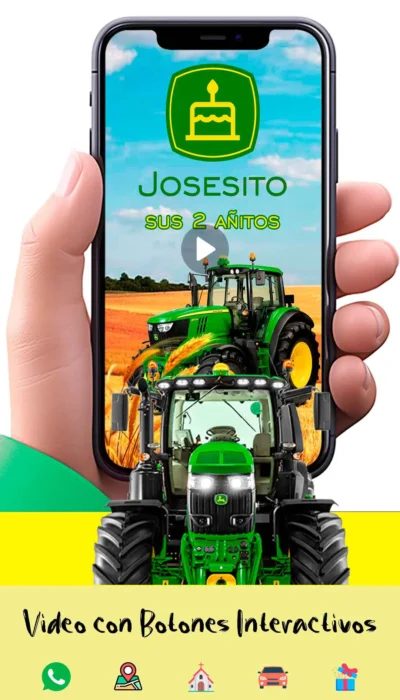 Adquiere hoy esta magnifica invitación en video de Tractores John Deere, soprede a tus invitados con esta magnifica videoinvitación digital.