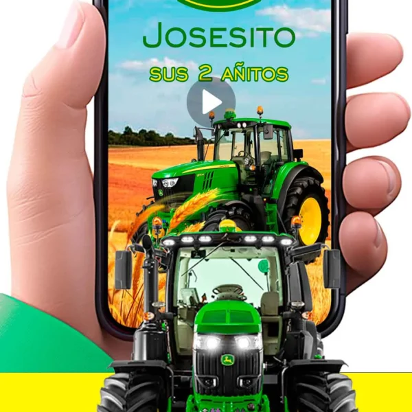 Adquiere hoy esta magnifica invitación en video de Tractores John Deere, soprede a tus invitados con esta magnifica videoinvitación digital.