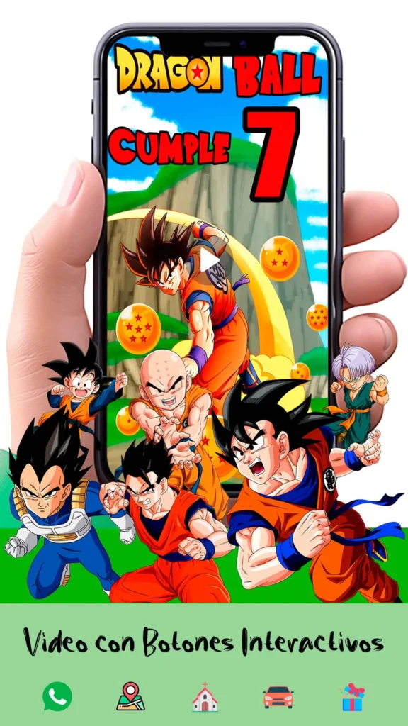 Adquiere hoy esta magnifica invitación en video de Dragon Ball Z, soprede a tus invitados con esta magnifica videoinvitación digital.