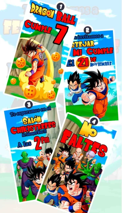 Adquiere hoy esta magnifica invitación en video de Dragon Ball Z, soprede a tus invitados con esta magnifica videoinvitación digital.