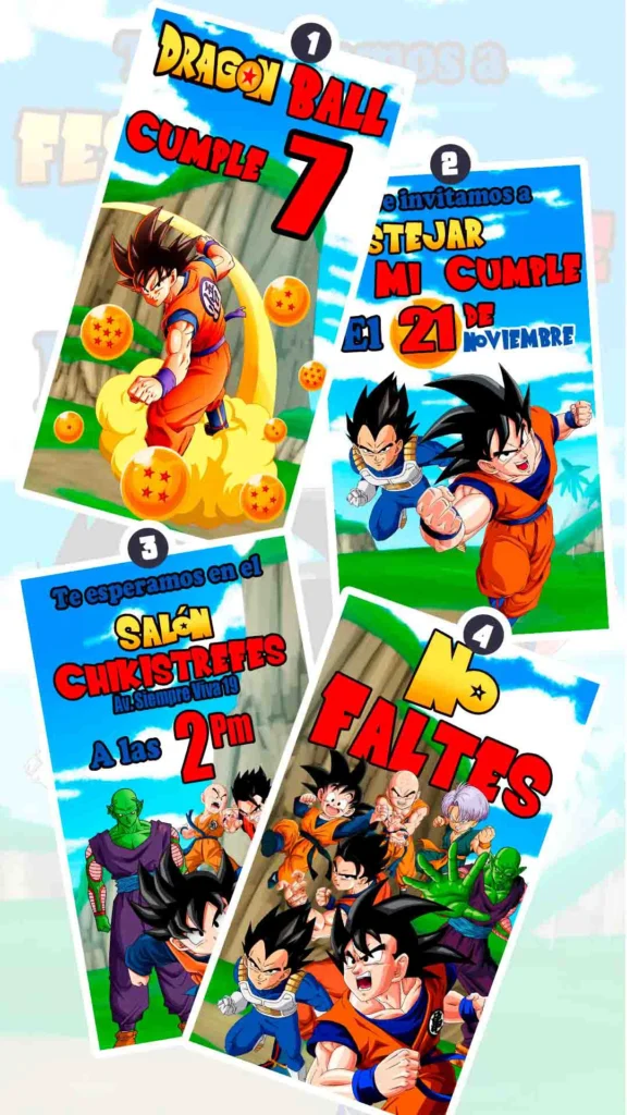 Adquiere hoy esta magnifica invitación en video de Dragon Ball Z, soprede a tus invitados con esta magnifica videoinvitación digital.