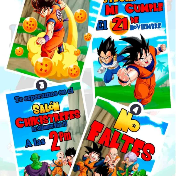Adquiere hoy esta magnifica invitación en video de Dragon Ball Z, soprede a tus invitados con esta magnifica videoinvitación digital.