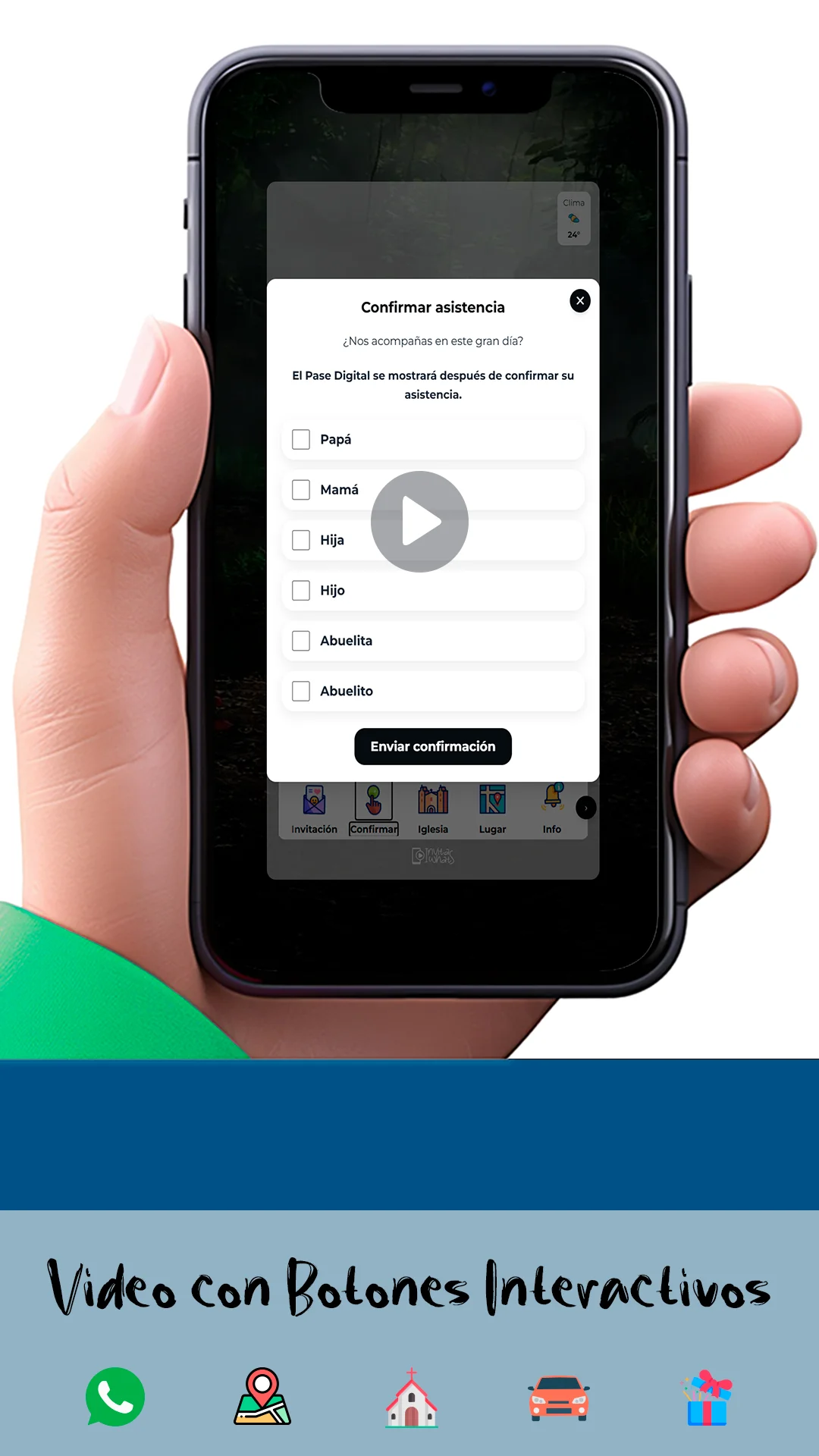 Video Invitación Digital de para Cumpleaños con SRVP RSVP - Sistema de Confirmación - Imagen 1