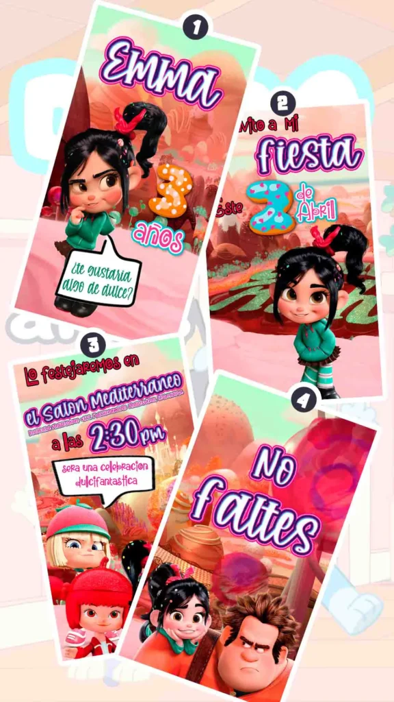 Adquiere hoy esta magnifica invitación en video de Vanellope de Ralph El Demoledor, soprede a tus invitados con esta magnifica videoinvitación digital.